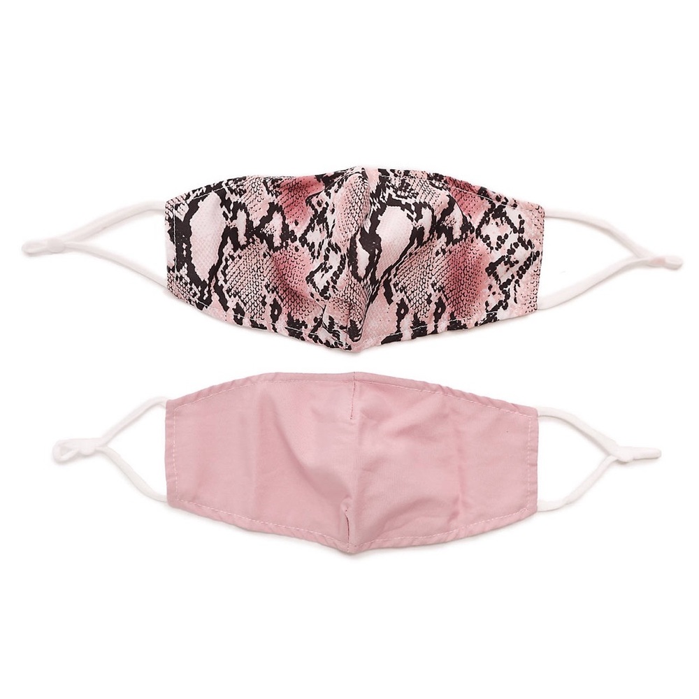 MARCUS ADULT REUSABLE PINK SNAKE FACE MASK 2 PACK